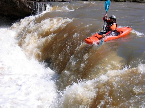 Craig Eksteen on the two metre drop running the centre line